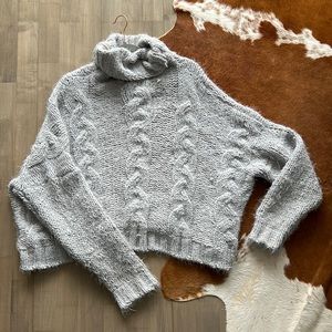 Chunky knit sweater! Light Grey Dance&Marvel turtleneck knit sweater. M/L